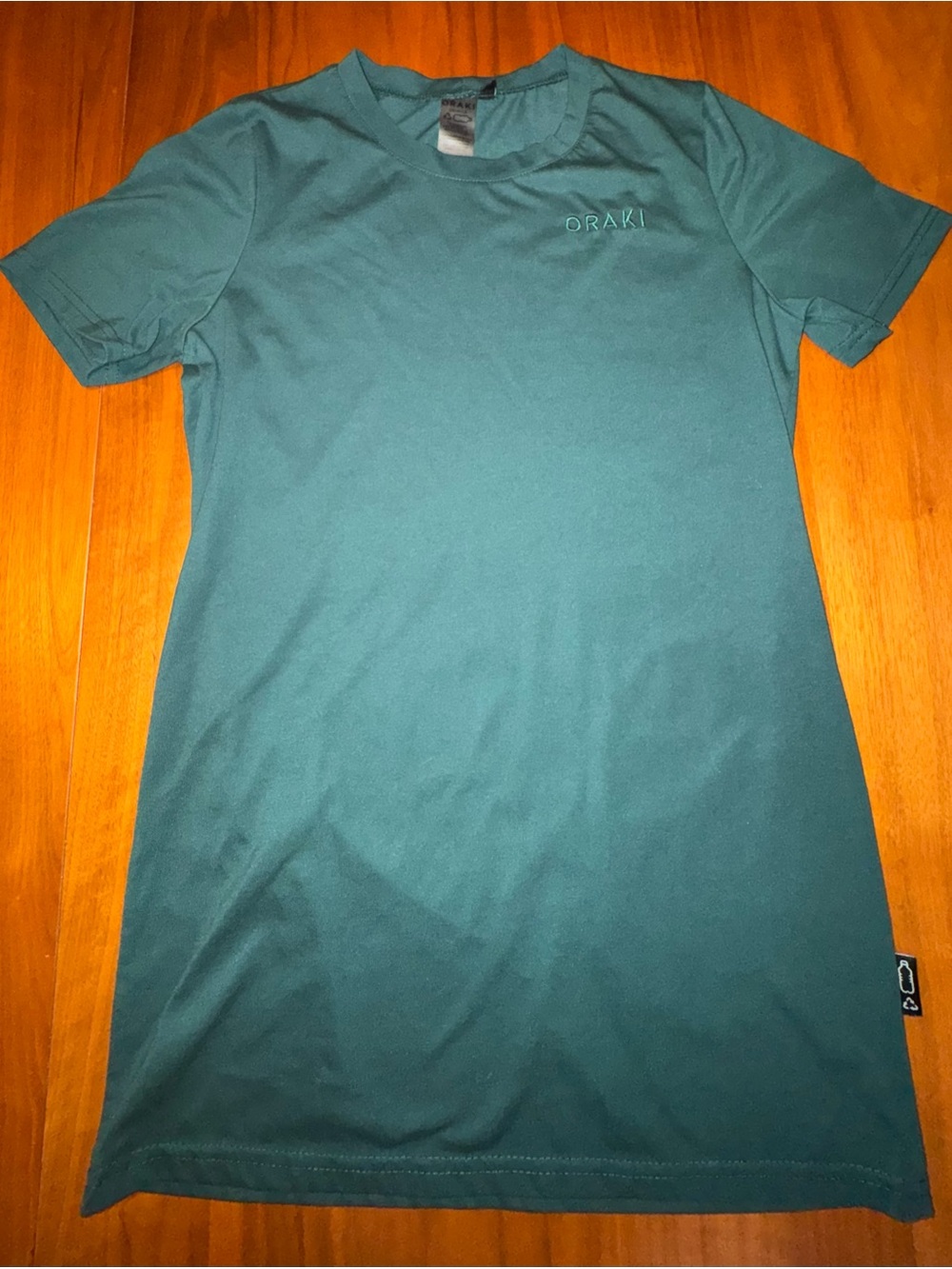Oraki Tunic Style Short-Sleeved Forest Green Crew Neck T-Shirt, NWOT. Size XS